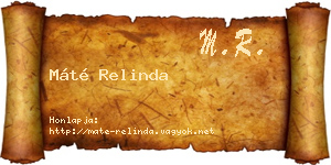 Máté Relinda névjegykártya